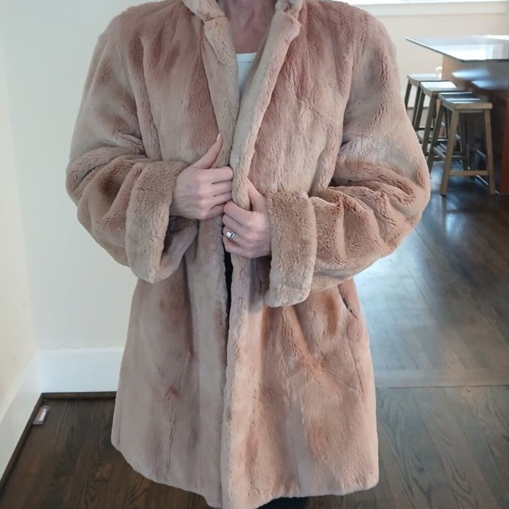 Light Blush Pink Sheared real MINK jacket coat super soft rare shade-gorgeous!